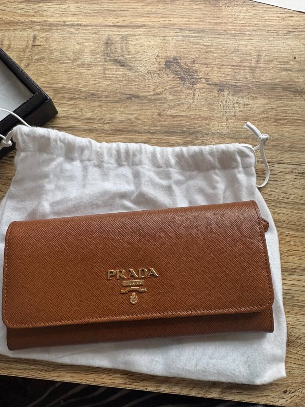 Prada Caramel Saffiano Leather Wallet